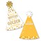 Big Dot of Happiness Golden Birthday - Shaped Fill-In Invitations - Happy Birthday Party Invitation Cards with Envelopes - Set of 12